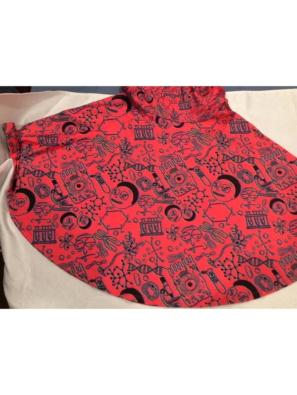 CowCow Deep Pink 3D Morty Space Cute Short Sleeve Mini Skater Dress Pockets